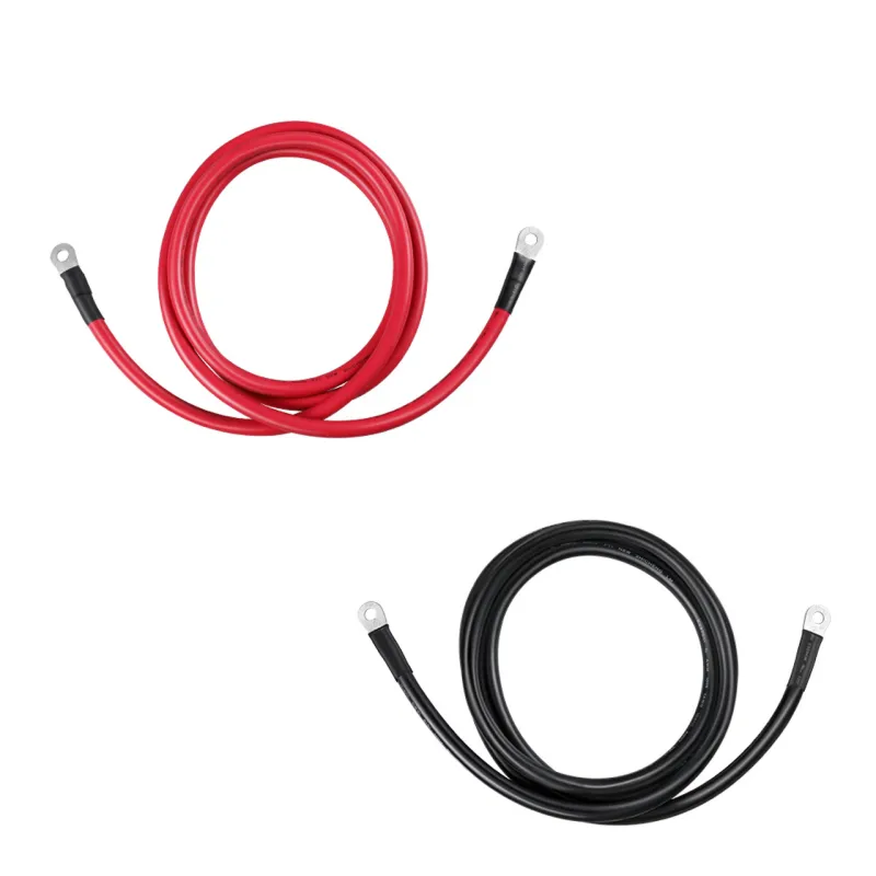 2/4/6/8 Gauge (AWG) Black and Red Pure Copper Inverter Battery Cables | Pick Length and Lugs Picture 5